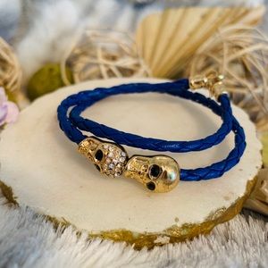 Blue and Gold Skull wrap bracelets